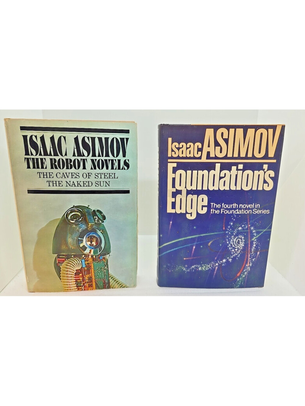 Lot Of 2 Isaac Asimov HC Books w/DJ Foundation's Edge & The Robert Novels